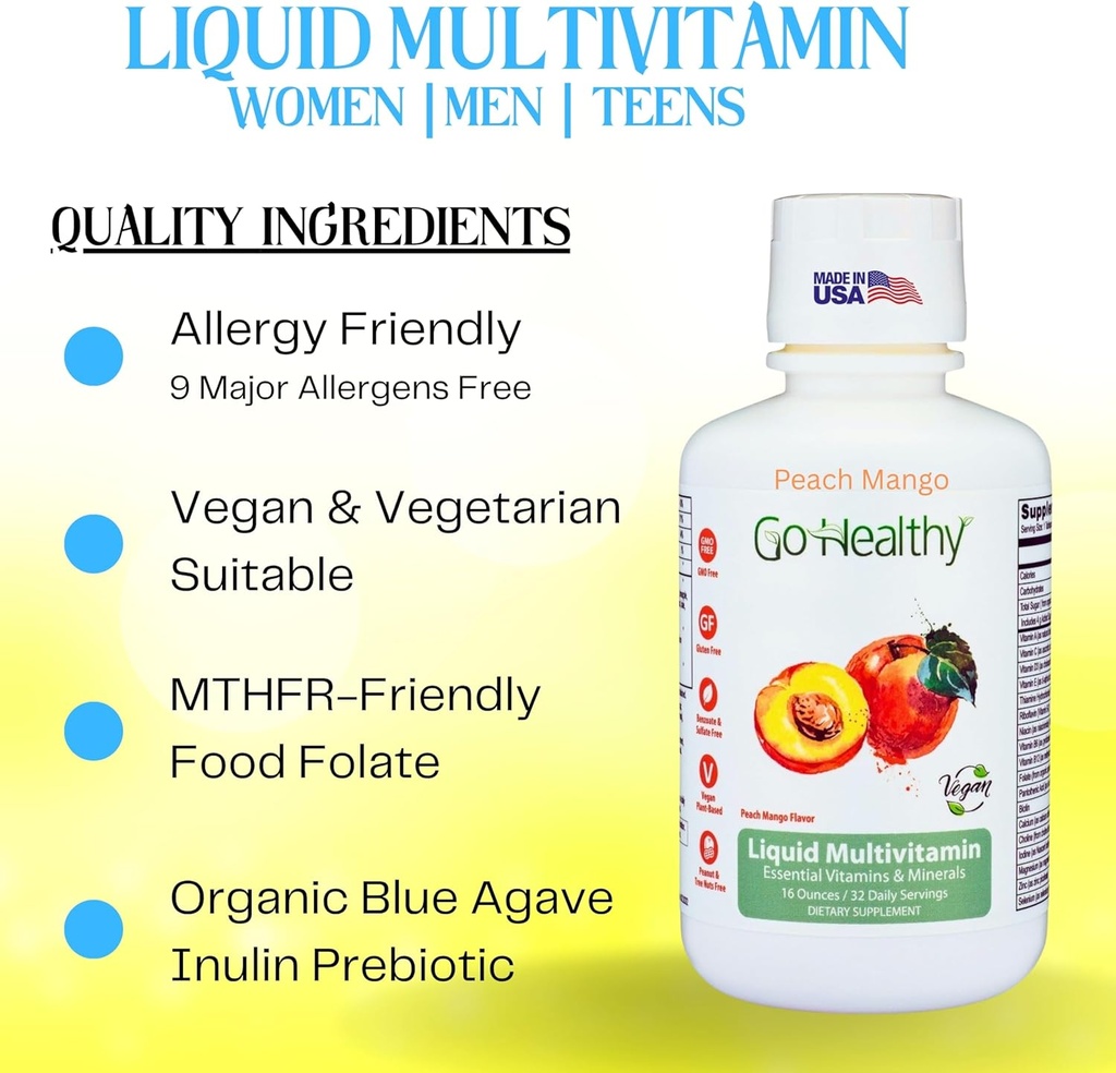 Go Healthy Multivitamin for Kids, Toddlers (1 Bottle) and Multivitamin for Women, Men and Teens (1 Bottle) Vegan, Bundle 3