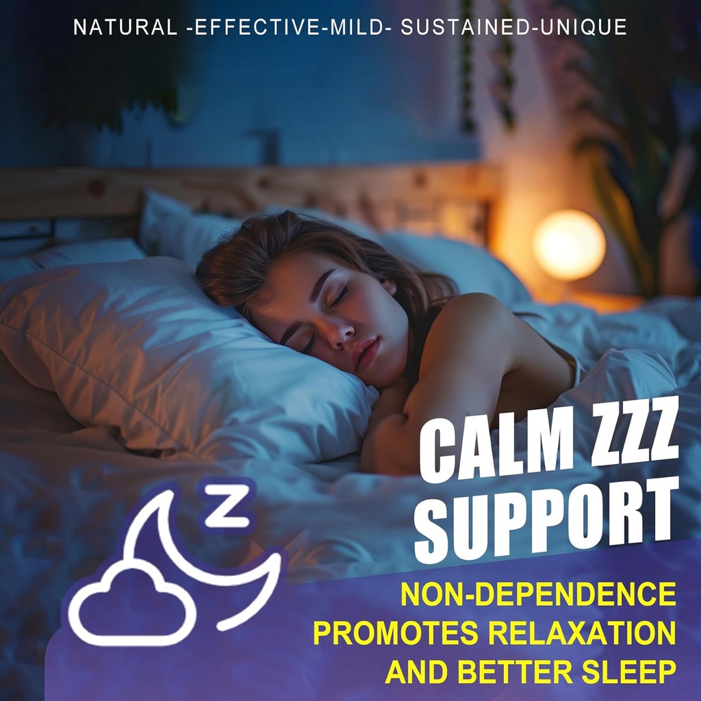 Melatonin Free Sleep Gummies with Magnesium Glycinate, GABA, 5-HTP, L-Theanine, Valerian, Chamomile, Lemon Balm, Vitamin D3 & B6 - Hormone & Drug- Free, Non-Habit Forming,2 Pack 5