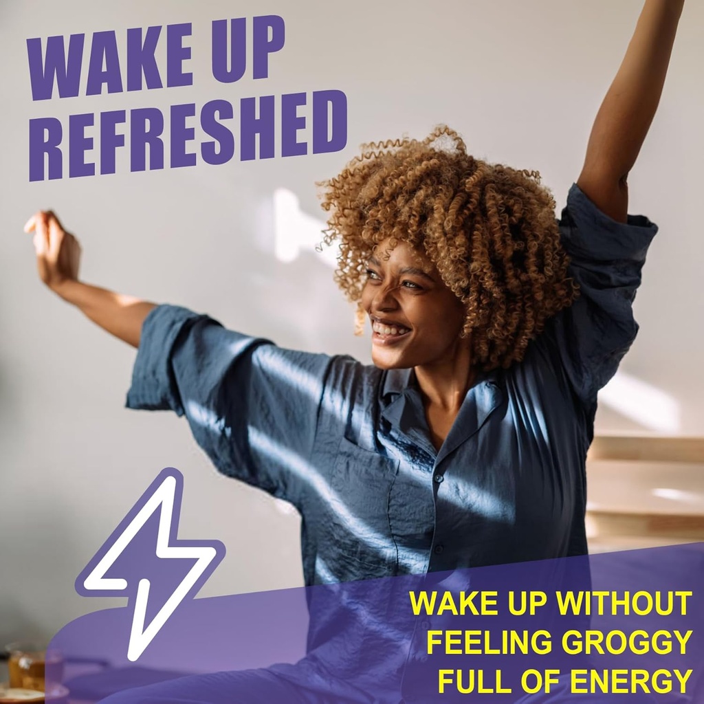 Melatonin Free Sleep Gummies with Magnesium Glycinate, GABA, 5-HTP, L-Theanine, Valerian, Chamomile, Lemon Balm, Vitamin D3 & B6 - Hormone & Drug- Free, Non-Habit Forming,2 Pack 6