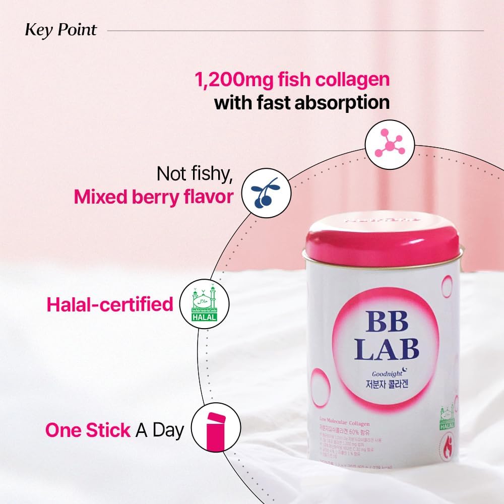 BB LAB [Secret Glow Skin Set] Good Night Collagen, Glutathione White Collagen, Powder Stick Korean Marine Collagen, Fish Collagen, Vitamin C, Glutathione, Fast Absorption, Fruit Flavored 3