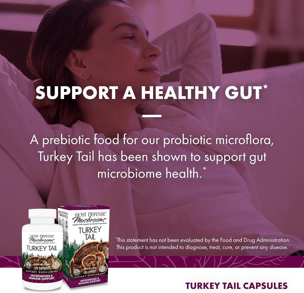 Host Defense Bundle with Turkey Tail Capsules, 120 Count & Agarikon Capsules, 60 Count - Support Digestive & Immune Health - Support Immune Functions & Cell Strength* 4