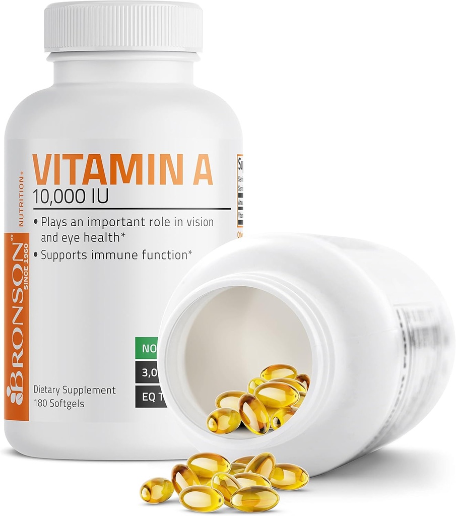 Bronson Vitamin A 10,000 IU Premium Non-GMO Formula Supports Healthy Vision & Immune System and Healthy Growth & Reproduction, 180 Softgels 5