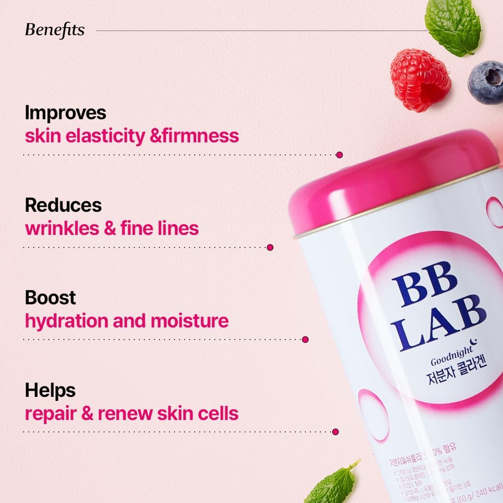 BB LAB [Secret Glow Skin Set] Good Night Collagen, Glutathione White Collagen, Powder Stick Korean Marine Collagen, Fish Collagen, Vitamin C, Glutathione, Fast Absorption, Fruit Flavored 5