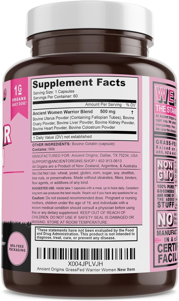 Women’s Beef Organ Complex – 7 Grass Fed Organs (Liver, Heart, Colostrum & More) – Pasture Raised, Grass Finished – Balance Hormones, Boost Energy & Wellness 4