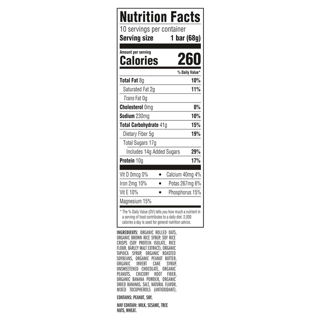 CLIF BAR - Energy Protein Bars - Peanut Butter Banana with Dark Chocolate - Made with Organic Oats - Energy Bars - Non-GMO - (10 Pack) 3