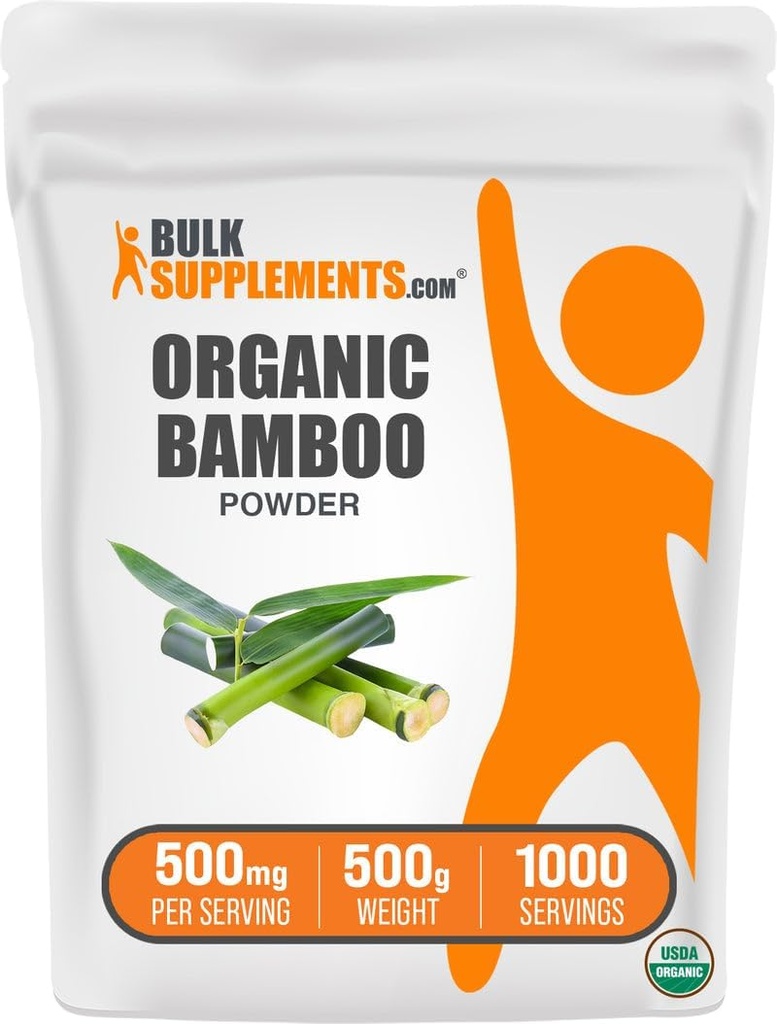 BulkSupplements.com Organic Bamboo Powder - Silica Supplements, Bamboo Supplement - Gluten Free, 500mg per Serving, 500g (1.1 lbs) (Pack of 1) 2