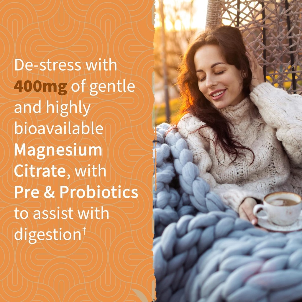 Garden of Life Magnesium Citrate Supplement Gummies with Prebiotics & Probiotics for Stress, Sleep & Recovery - Vegan, Gluten Free, Kosher, Non-GMO, No Added Sugars, Peach Flavor, 60 Count 5