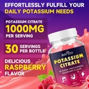 Potassium Citrate Gummies for Adults, Sugar-Free Potassium 1000mg Support Leg Cramps & Electrolyte Balance High Potency 60 Count 6