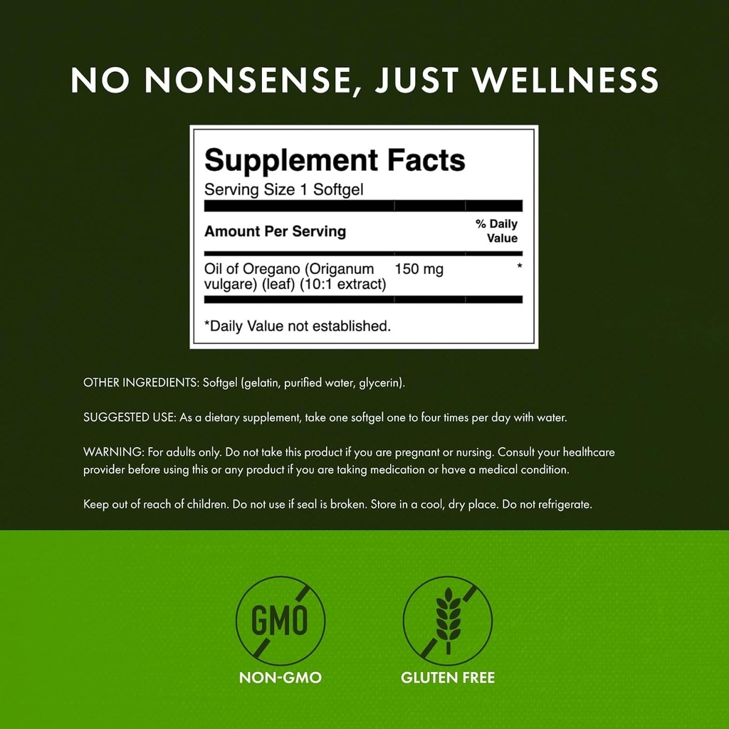 Swanson Oregano Oil 10:1 Extract - Natural Supplement Promoting Digestive Health & Respiratory Support - Supports Gastrointestinal System & Urinary Tract Health - (120 Softgels, 150mg Each) (2 Pack) 4