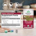 ORGANIC INDIA Psyllium Herbal Powder - Whole Husk Fiber Supplement, Digestion Support, Vegan, Gluten-Free, USDA Certified Organic, Non-GMO, Soluble & Insoluble Fiber Source - 12 oz (Pack of 3) 5