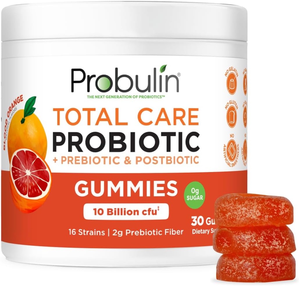 Total Care Probiotic + Prebiotic + Postbiotic Gummies - Peach Mango 30ct 2