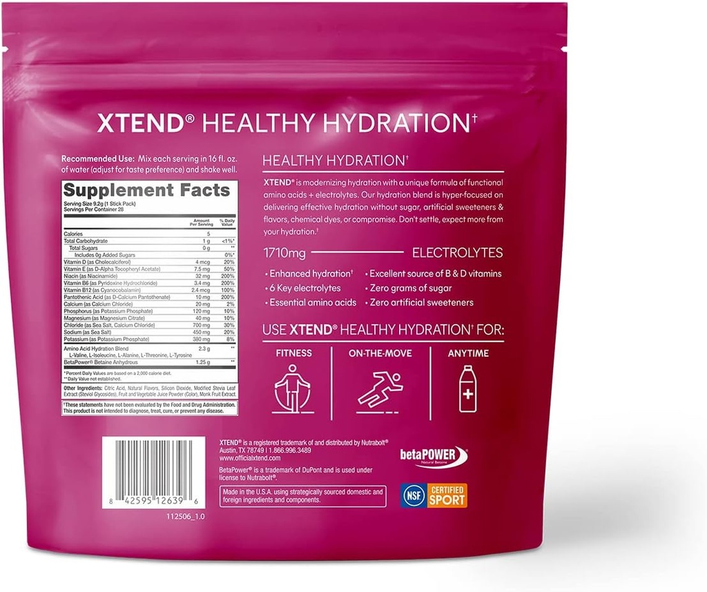 Xtend Hydration 1 Serv - 28pk Raspberry Lemonade 3