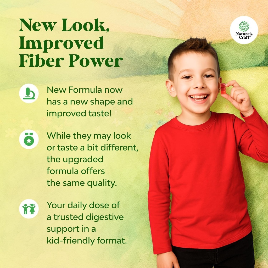 High Prebiotic Fiber Gummies for Kids - Dietary Fiber Supplements for Digestion & Constipation - Chicory Root Kids Immune Gummies - Non-GMO & Vegan Digestive Nutritional Supplements - 60 Count 5