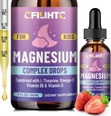Kids Magnesium Liquid Drops-Magnesium Glycinate Liquid for Kids Supplement-w/L-theanine, Omega-3, Vitamin B6, D3 - for Sleep, Relaxation, Brain, Bones - 2 Fl Oz Children's Calm, Strawberry Flavor 2