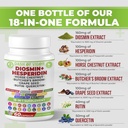 Dash of Vigor 18-in-1 Diosmin Hesperidin Supplement, Quercetin with Bromelain, Zinc, Vitamin C with Rutin Supplement, Horse Chestnut Extract, Butcher's Broom Extract, USA, 60 Capsules 4