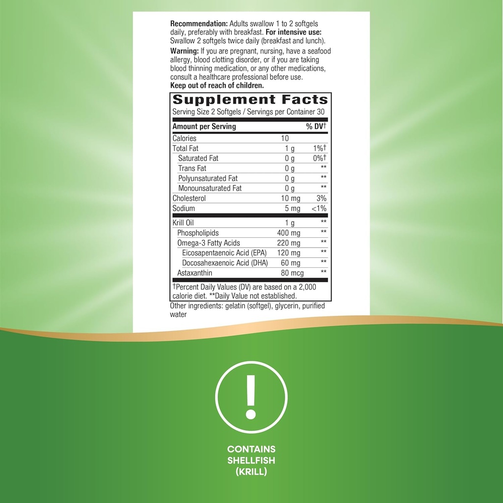 Nature's Way Krill Oil 100% Pure Krill Oil 6