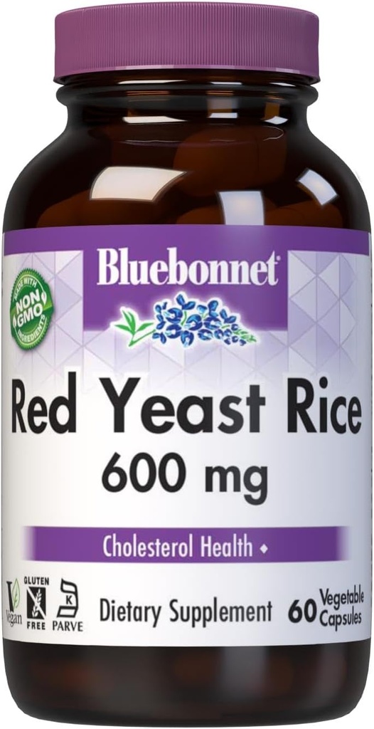 Bluebonnet Nutrition Red Yeast Rice 600 mg, Heart Health*, Non-GMO, Vegan, Kosher Certified, Gluten-Free, Soy-Free, Dairy-Free, 120 Vegetable Capsules, 120 Servings 5
