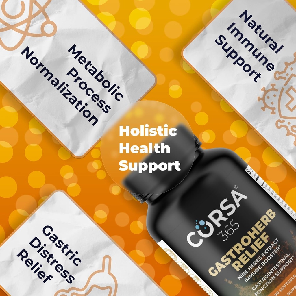 Gastroherb 9 Herb Extract - Airborne Immune Support Supplement - St Johns Wort Licorice Root Thyme Oil Immunity Supplement - Digestive Enzymes Immune System Booster - 90 Softgels 4