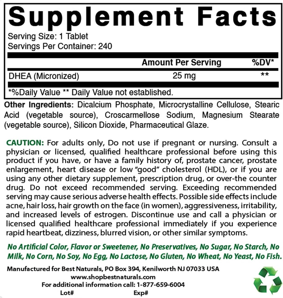 Best Naturals Dhea 25mg & Vitamin D3 5000 I 2