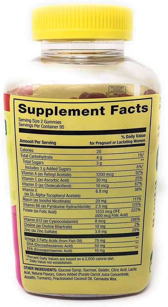 Spring Valley Adult Prenatal Health Multivitamin DHA & Folic Acid, Fruit, 190 Gummies+Better Guide Vitamins Supplements Book 3