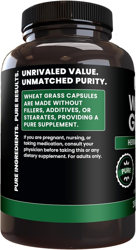 Pure Original Ingredients Wheat Grass (365 Capsules) No Magnesium Or Rice Fillers, Always Pure, Lab Verified 4