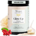 Winged Wellness Glow Up, Collagen Powder for Women - Hair, Skin & Nails Beauty Supplement with Grass-Fed Hydrolyzed Collagen Peptides Adaptogens, Vitamin C & Biotin - 25 Servings, Unflavored 2