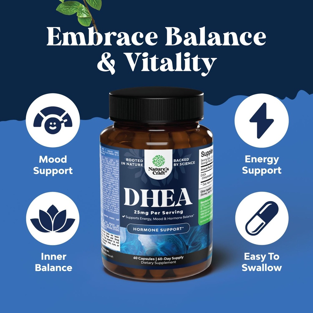 Bundle of Pure DHEA 25mg for Women and Men for Mood Energy and Immune Support and Liver Cleanse and Detox & Repair Formula - Herbal Liver Support Supplement 5