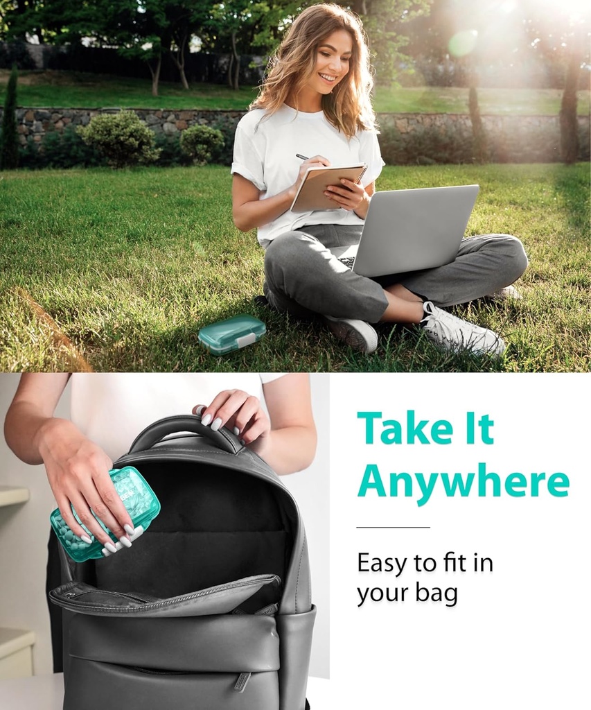 Travel Pill Organizer – Compact Medicine Kit for Purse, Portable Pharmacy Pill Box with Labels, Moisture-Proof Vitamin & Supplement Holder with 7 Secure Compartments for Home & Travel 3