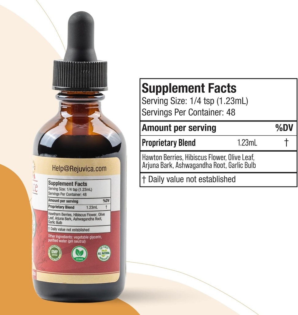 Rejuvica Health CardioVance - Heart Support Supplement - Liquid Delivery for Better Absorption - Hawthorne, Hibiscus, Arjuna, Olive Leaf & More! 6