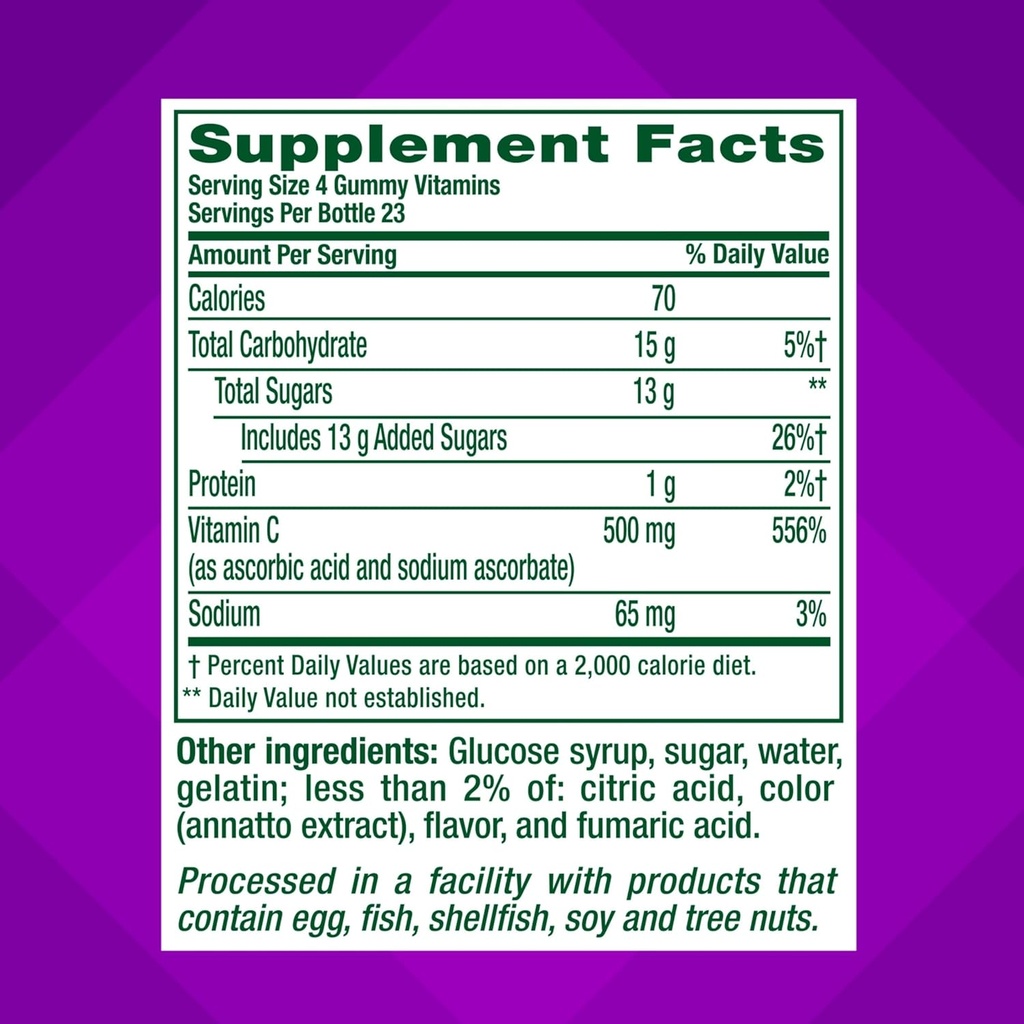 Vitafusion Extra Strength Power C Gummy Vitamins, Tropical Citrus Flavored Immune Support (1) Vitamins, 92 Count 5