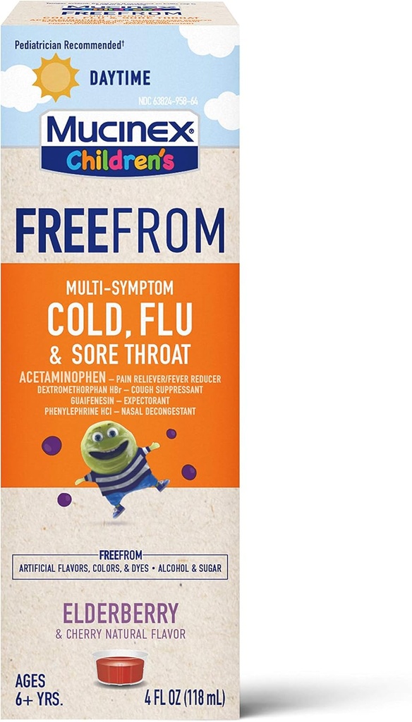 Mucinex Children's Liquid - FreeFrom Multi-Symptom Cold, Flu & Sore Throat 4oz 2