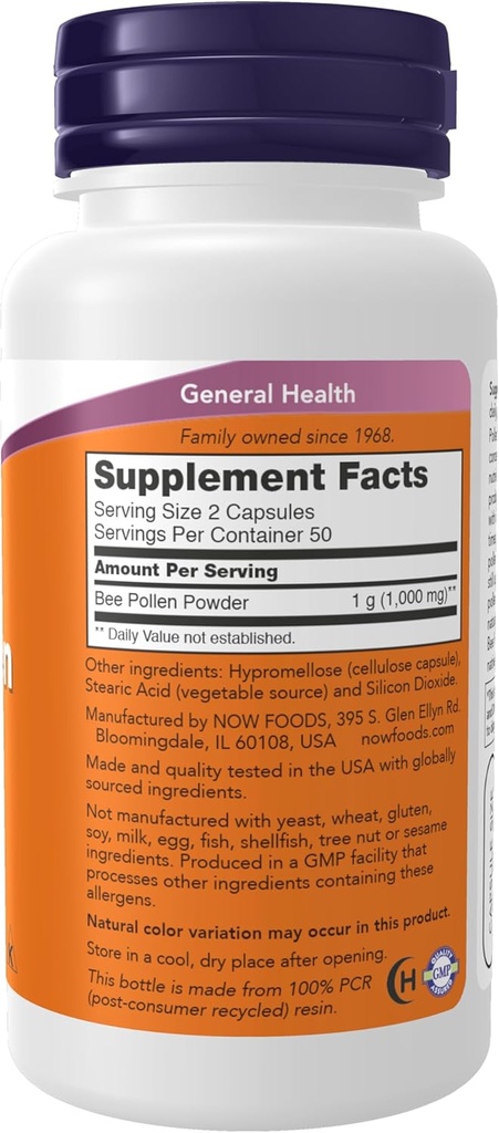 NOW FOODS Crd Bee Pollen, 100 Count 4