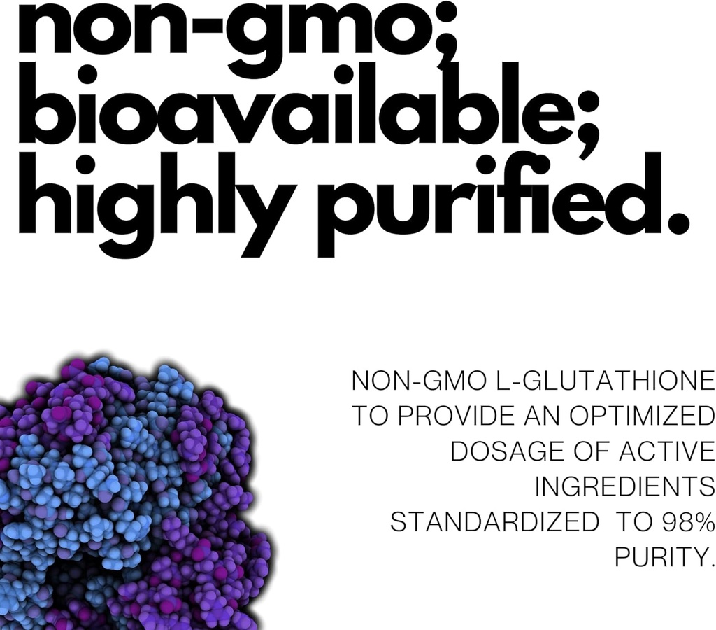 Ultra High Strength L-Glutathione 98% Supplement for Glowing Skin - Collagen Supplements for Women and Men - 500mg Concentrated Formula, Reduced L-Glutathione Supplement - 60 Capsules 6