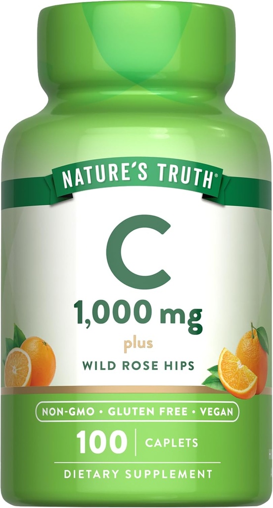 Nature's Truth Vitamin C 1000 mg with Rose Hips | 110 Caplets | Vegan, Non-GMO, & Gluten Free Supplement 2