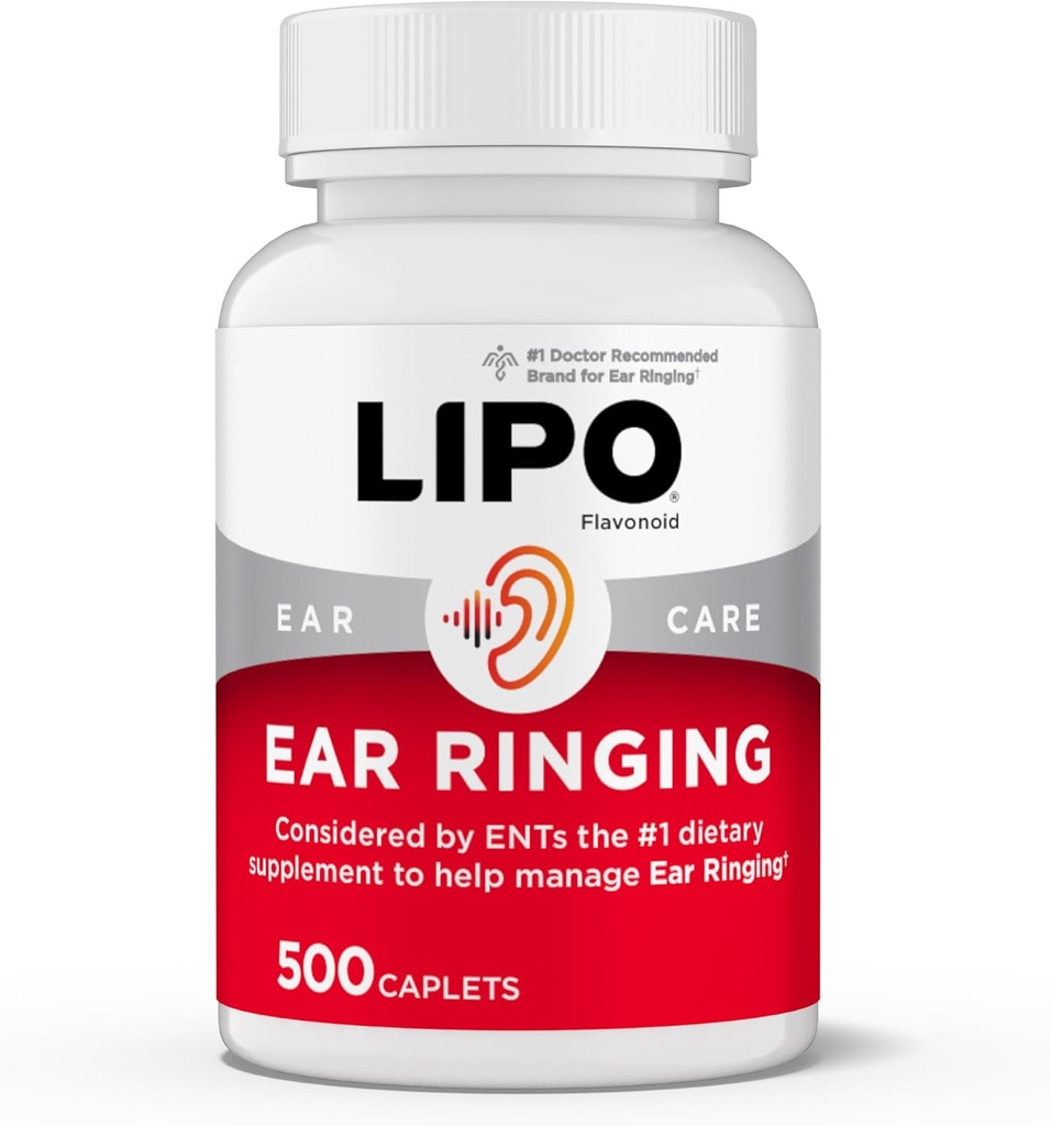 Lipo-Flavonoid Plus Tinnitus Relief - Doctor-Recommended for Ringing Ears - Clinically-Proven Lemon Bioflavonoid Complex with Vitamins C, B1, B2, B6, B12, & Calcium - 500 Caplets 2
