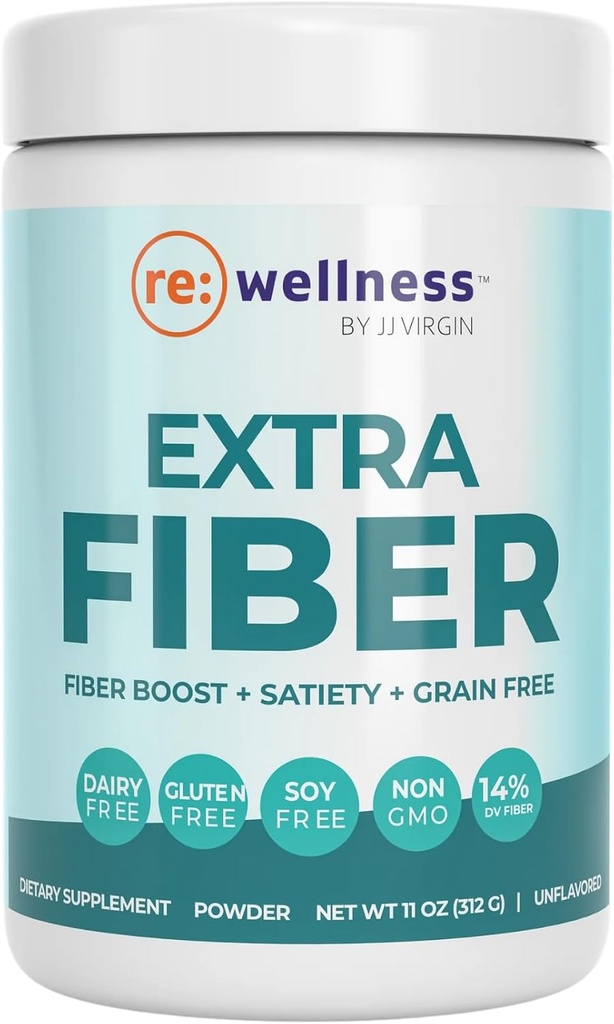 Reignite Wellness by JJ Virgin | Extra Fiber | 12 Fiber Powder Supplement with Psyllium Husk, Pectin, Flax, Cranberry Seed & More | Supports Gut Health | 60 Servings 2
