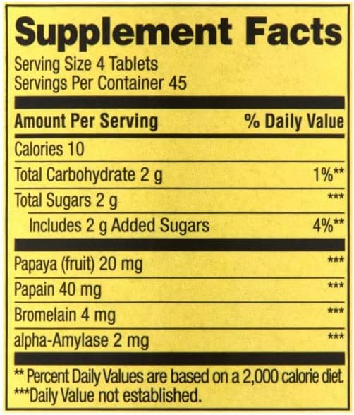 Spring Valley Spring - Valley Papaya Enzyme Complex Tablets - 180 Chewable Tablets Pack of 2 180 Count (Pack of 2) 5