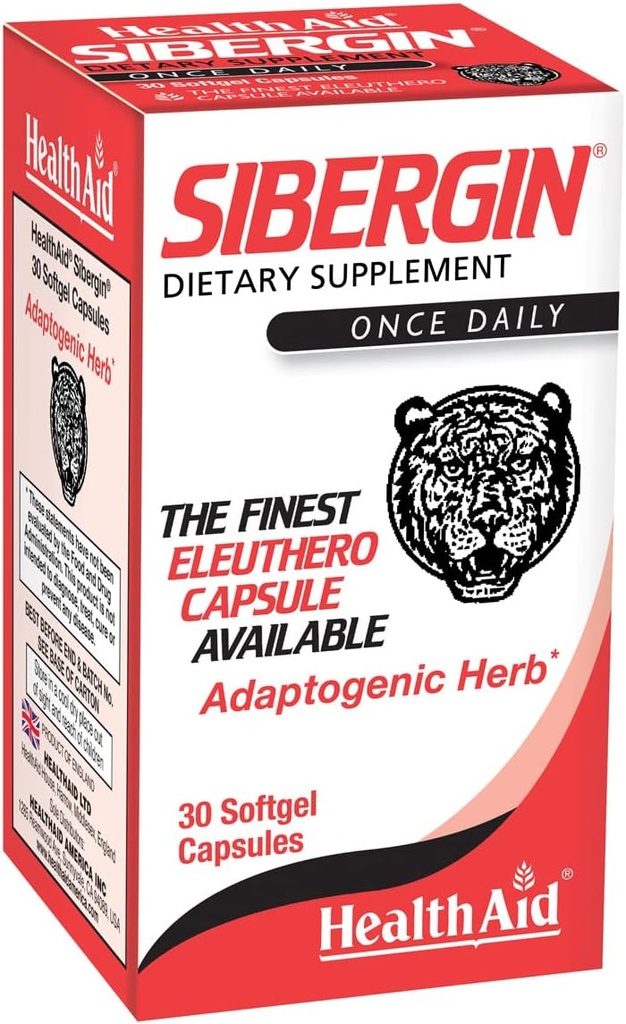 HealthAid Sibergin, Siberian Eleuthero, 30ct, Once Daily, Soft Gel Capsules Helps Combat Stress and Fatigue, Promotes Stamina and Endurance 2