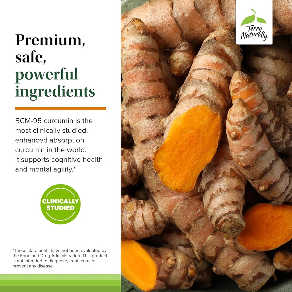 Terry Naturally CuraMed Brain - Dietary Supplement to Support Clarity & Focus - Brain Health Supplement with Curcumin & Turmeric Essential Oil to Aid Concentration - 60 Softgels (2 Pack) 6