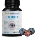Eye Shield Supplement with Bilberry, Lutein, Zeaxanthin, Astaxanthin, and Beta-Carotene - Supports Dry Eyes, Vision Health, and Night Vision (90 Capsules) 2