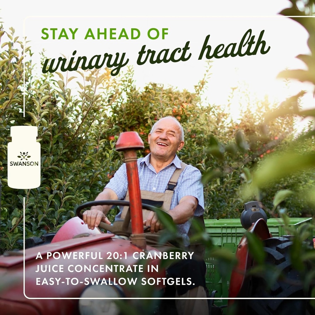 Swanson Cranberry - Supports Urinary Tract Health, Bladder Control & Promotes Healthy Kidney Function - Supplement Made with 20:1 Cranberry Juice Concentrate - (180 Softgels) 3 Pack 3