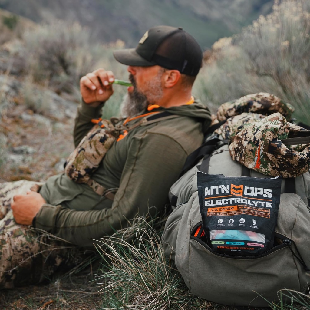 MTN OPS Electrolytes Powder Packets, Sugar Free Hydration Packets, Gluten-Free Hydration Powder, Electrolyte Packets STM “Straight to Mouth” - Variety Pack of 3 Flavors, 30 Packs 5