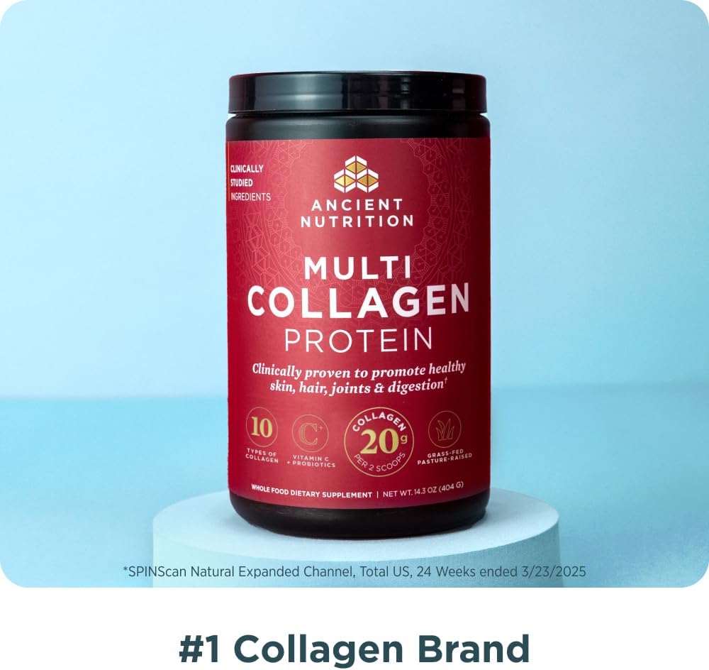 Ancient Nutrition Collagen Peptides Powder, Multi Collagen Protein, Women & Men, Vitamin C, Probiotics, Hydrolyzed Collagen, Supports Skin, Joints, Gut Health, Unflavored, 40 Servings 4
