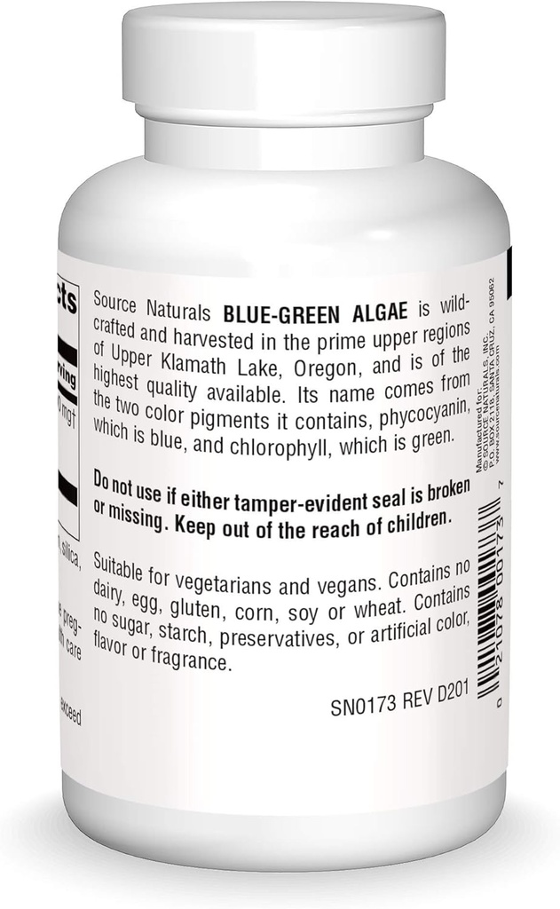 Source Naturals Blue Green Algae from Klamath Lake - Algae Superfood Supplement, 500 mg - 200 Tablets 3
