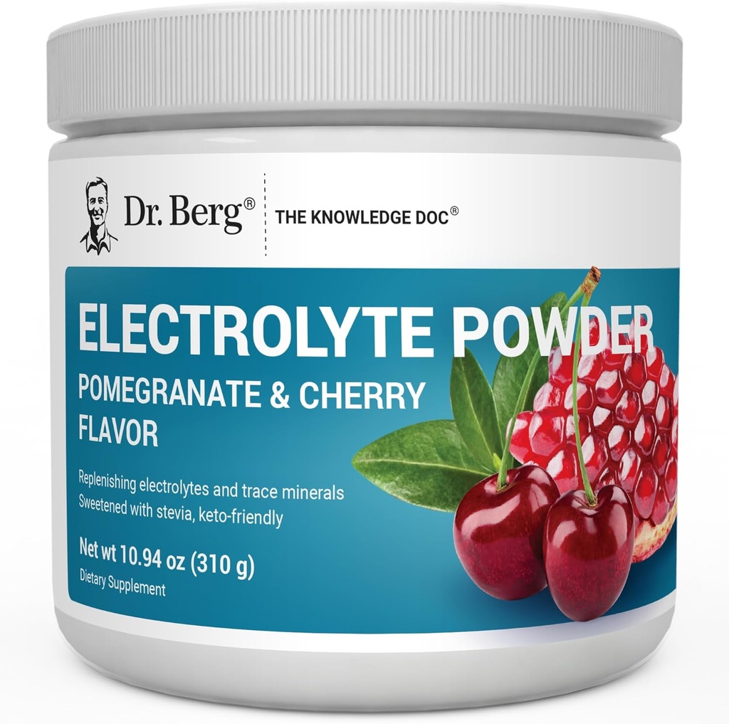 Dr. Berg Zero Sugar Hydration Keto Electrolyte Powder - Enhanced w/ 1000 mg of Potassium & Real Pink Himalayan Salt (NOT Table Salt) - Pomegranate and Cherry Hydration Drink Supplement - 50 Servings 2