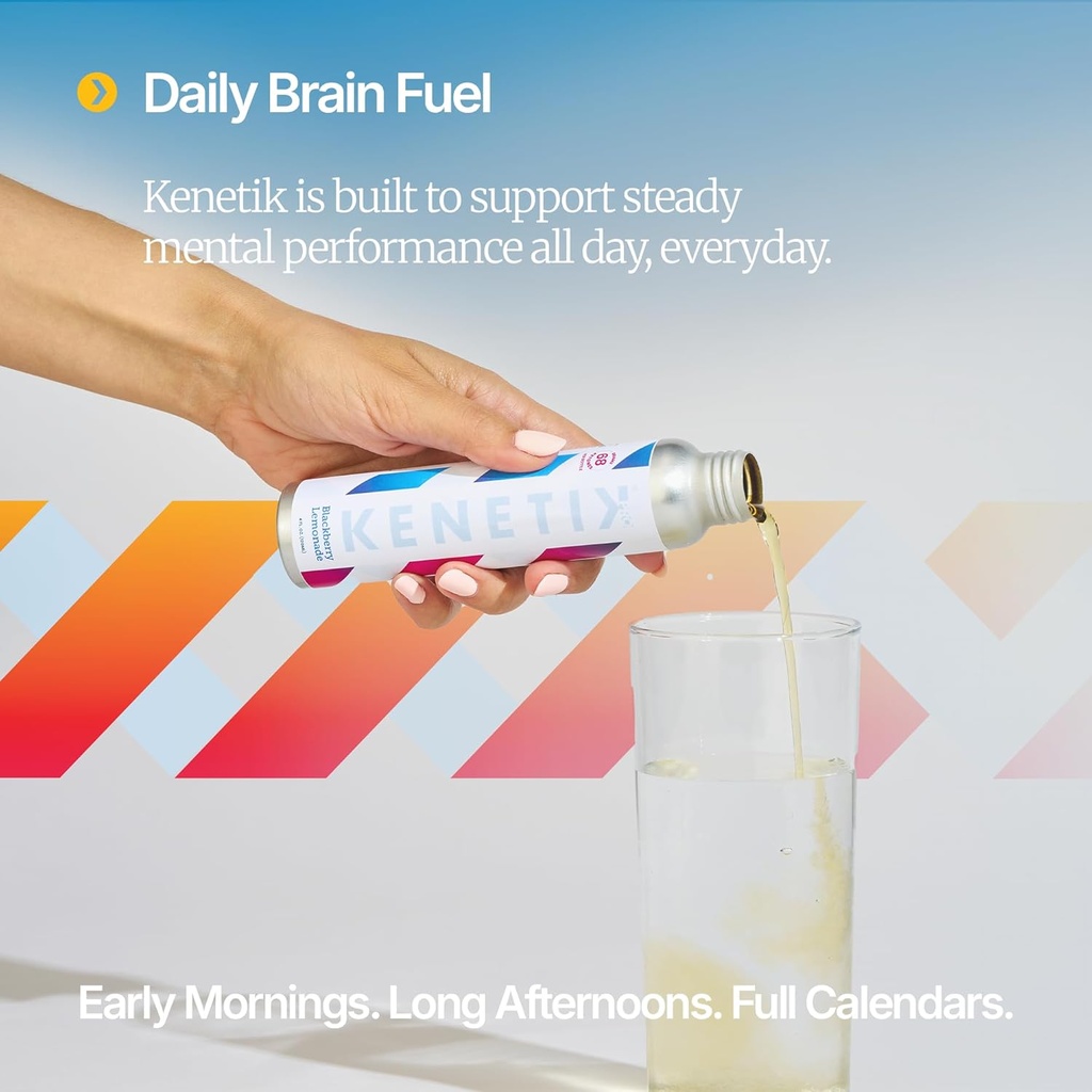 KENETIK Ketone Drink Mix, Exogenous Ketones Blend, Keto, Caffeine & Sugar Free, Vegan Supplement For Clean Energy & Mental Focus, Coffee Alternative with D-BHB - Variety, 3PK (12 Servings) 6