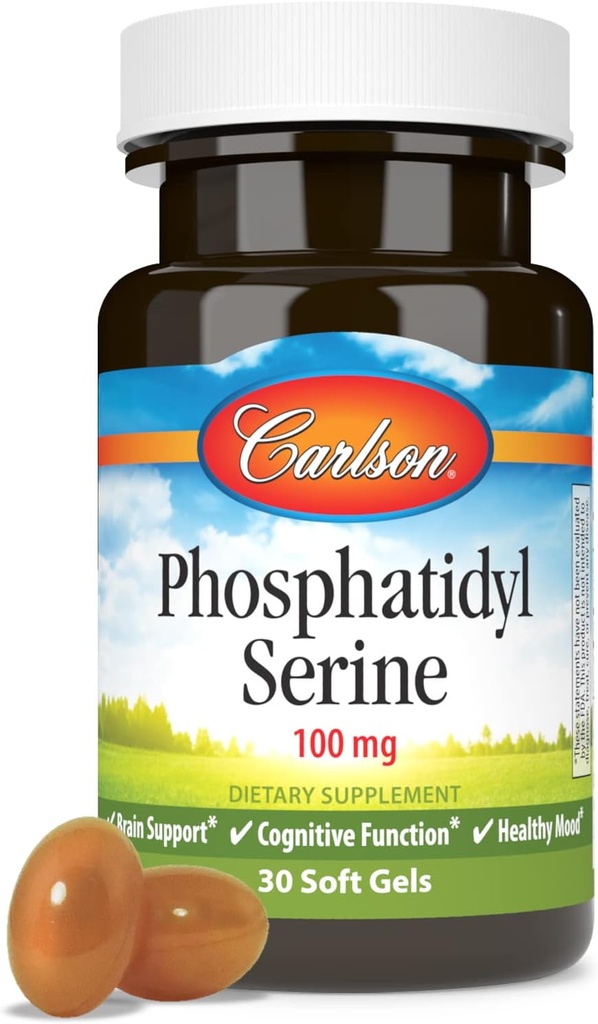 Carlson - Phosphatidyl Serine, 100 mg, Non-GMO, Brain Function, 30 Softgels 6