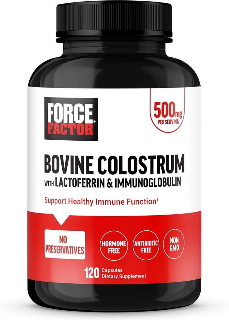 FORCE FACTOR Bovine Colostrum Capsules Supplement with Immunoglobulin and Lactoferrin to Support Gut Health & Immunity, Hormone & Antibiotic-Free, Made in The USA, Premium Quality, 120 Capsules 2