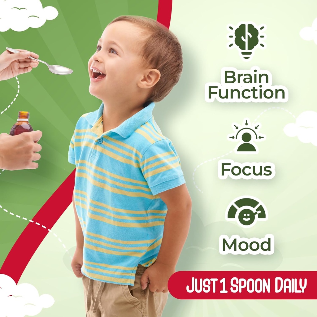 Maxi Health Omega 3 for Kids Supplement – Kosher Omega 3 Kids Fish Oil Liquid with DHA & EPA – Liquid Fish Oil Supplement with Fruity Burst Flavor to Support Mood, Brain, Focus, Bones & Eyes (8 oz) 5