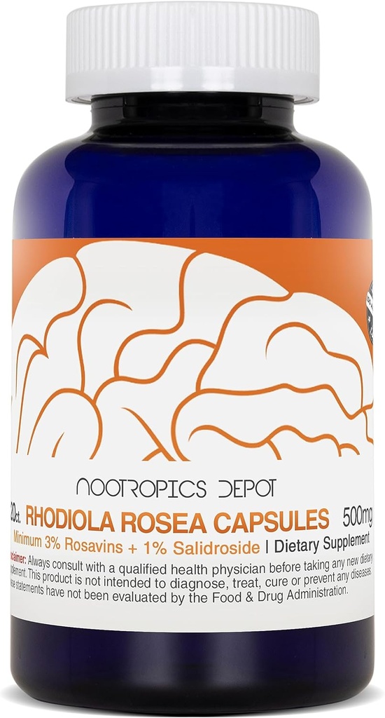 Nootropics Depot Rhodiola Rosea Capsules | 500mg | 3% Rosavins | 120 Count | Adaptogen Herb | Ayurvedic Supplement 5